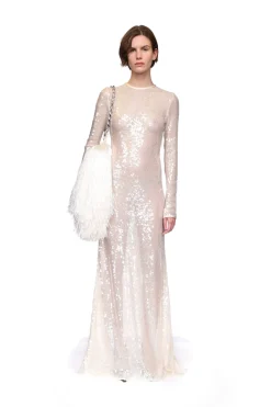 LONG SLEEVED SEQUIN GOWN
