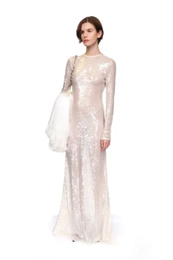 LONG SLEEVED SEQUIN GOWN