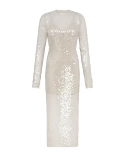 LONG SLEEVED SEQUIN MIDI DRESS