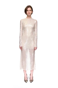 LONG SLEEVED SEQUIN MIDI DRESS