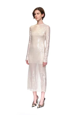 LONG SLEEVED SEQUIN MIDI DRESS