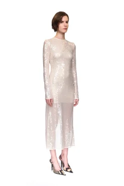 LONG SLEEVED SEQUIN MIDI DRESS