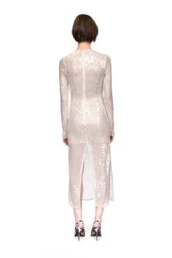 LONG SLEEVED SEQUIN MIDI DRESS