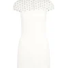 MACRAME DETAIL MINI DRESS IN WHITE