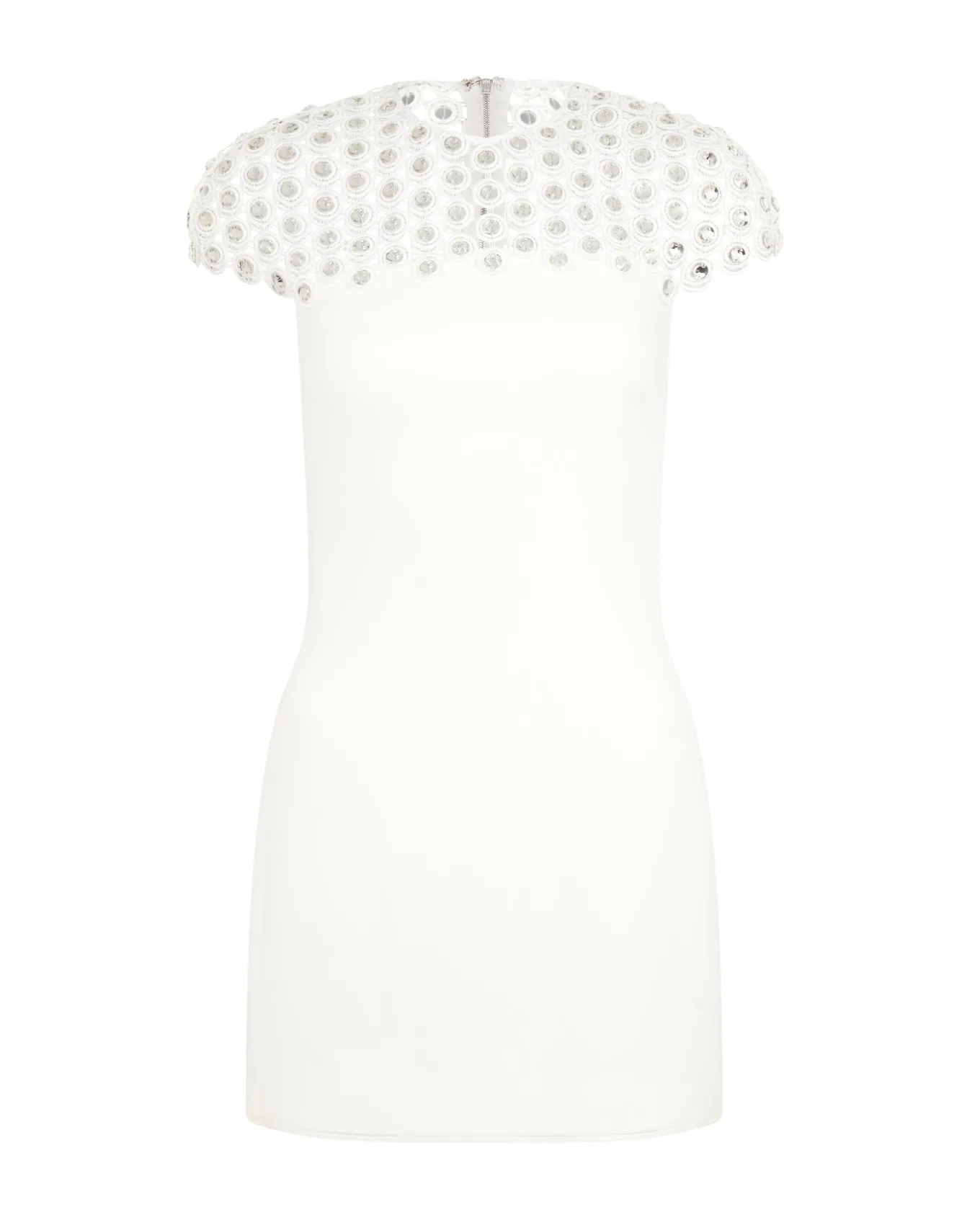 MACRAME DETAIL MINI DRESS IN WHITE