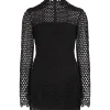MACRAME MINI DRESS IN BLACK