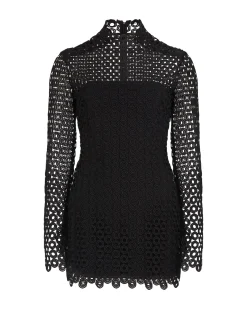 MACRAME MINI DRESS IN BLACK
