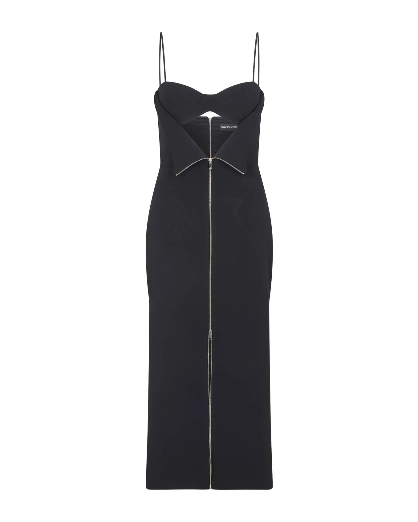 METAL ZIP AND BRA DETAIL MIDI DRESS