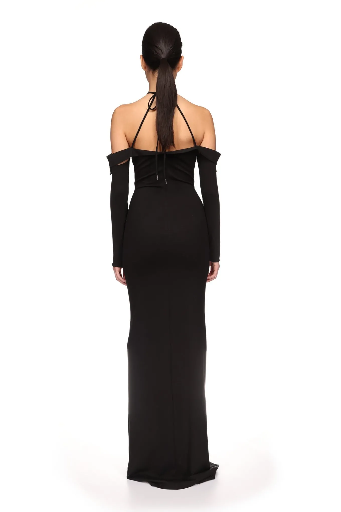 OFF THE SHOULDER CRYSTAL WINGS GOWN