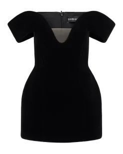 OFF THE SHOULDER VELVET MINI DRESS