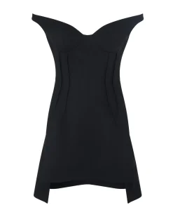 OFF THE SHOULDER WOOL MINI DRESS