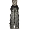 OPEN SIDE LACE RUFFLE GOWN