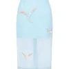 ORGANZA MIDI SKIRT WITH CRYSTAL HUMMINGBIRDS