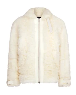 OVERSIZED SHEARLING JACKET IN WHITE