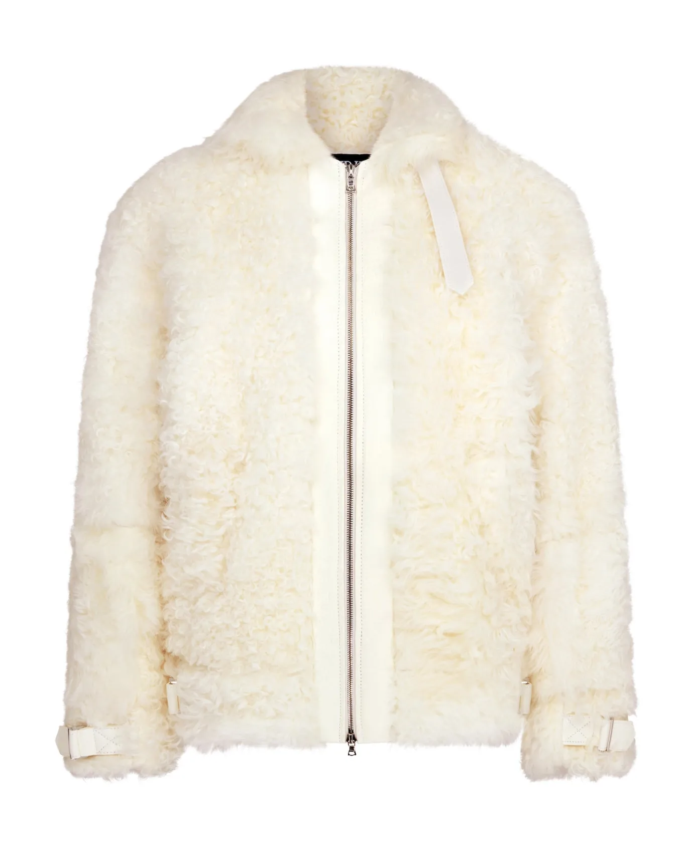 OVERSIZED SHEARLING JACKET IN WHITE