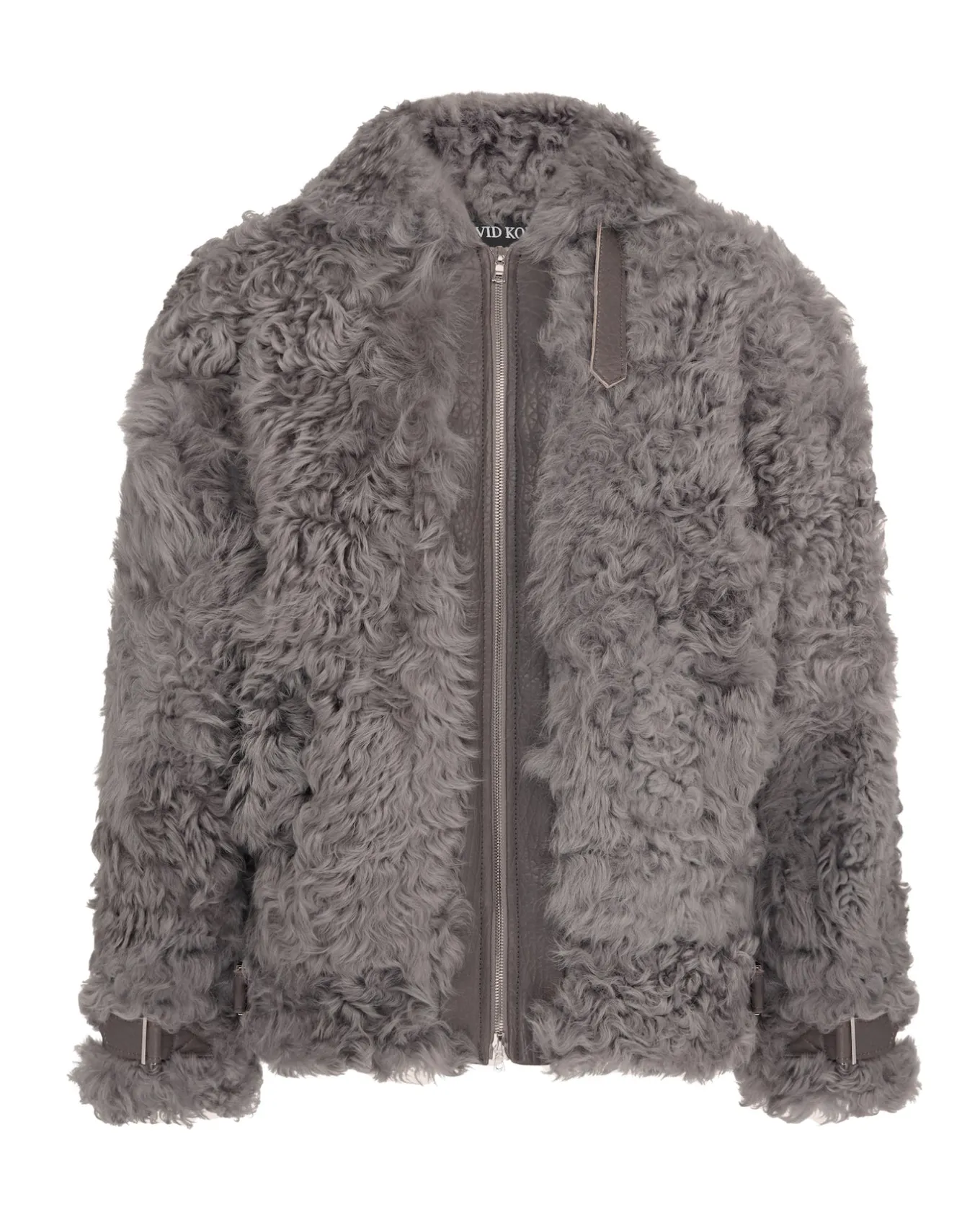 OVERSIZED SHEARLING JACKET IN GREY