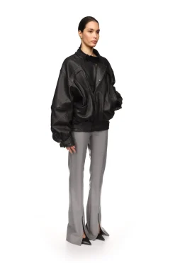 PANELLED LEATHER JACKET