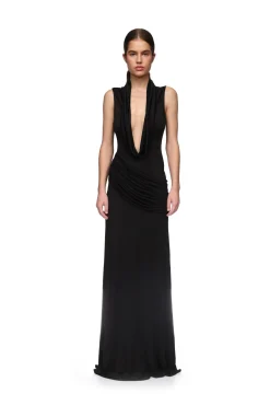 PLUNGE NECKLINE JERSEY GOWN