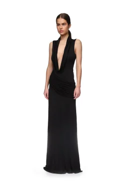 PLUNGE NECKLINE JERSEY GOWN