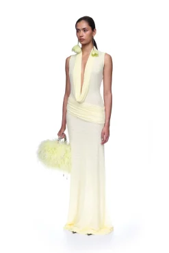 PLUNGE NECKLINE SLEEVELESS GOWN