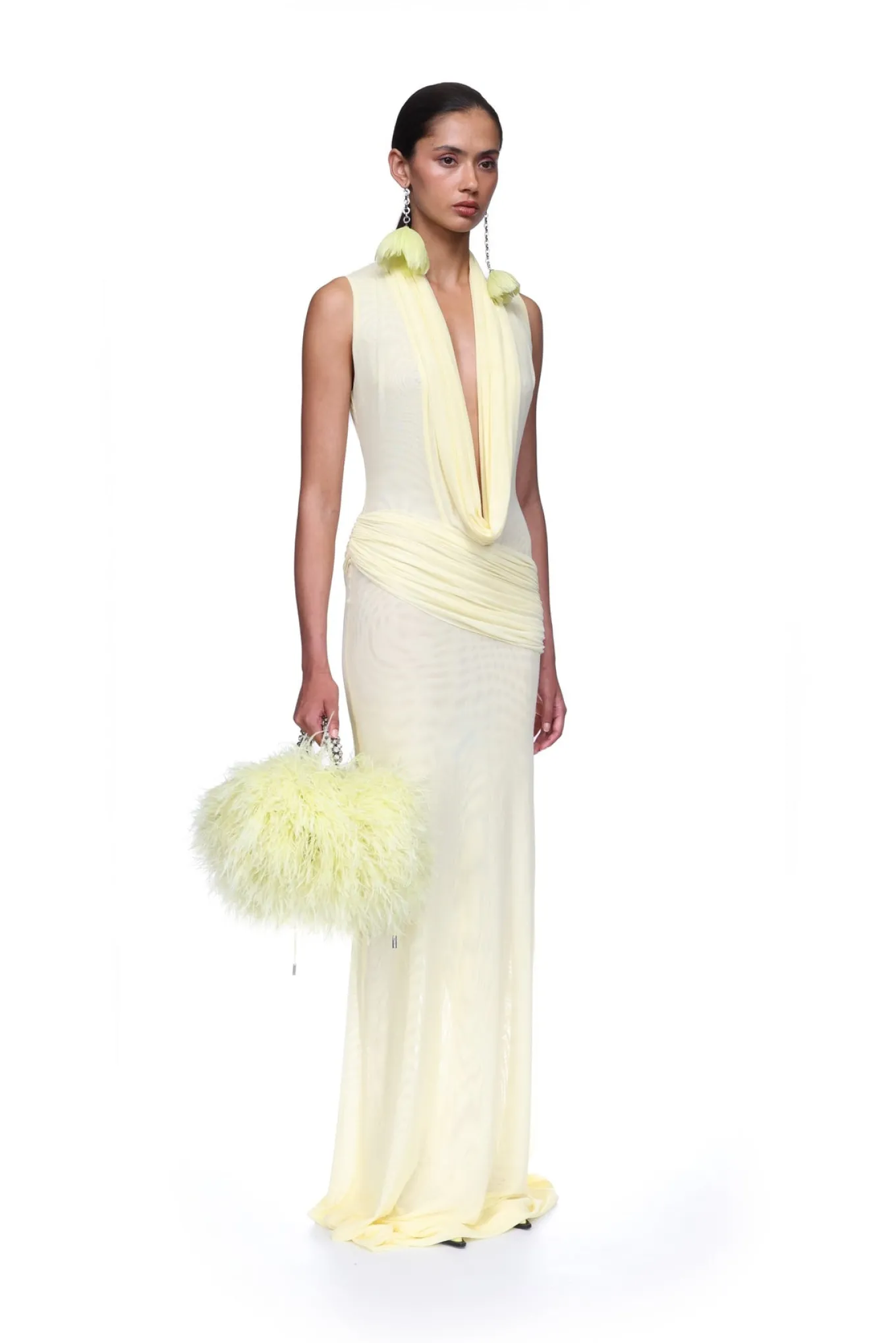 PLUNGE NECKLINE SLEEVELESS GOWN