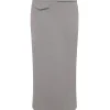 POCKET DETAIL MIDI SKIRT IN GREY
