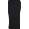 POCKET DETAIL MIDI SKIRT IN BLACK