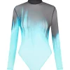 PRINTED TULLE BODYSUIT