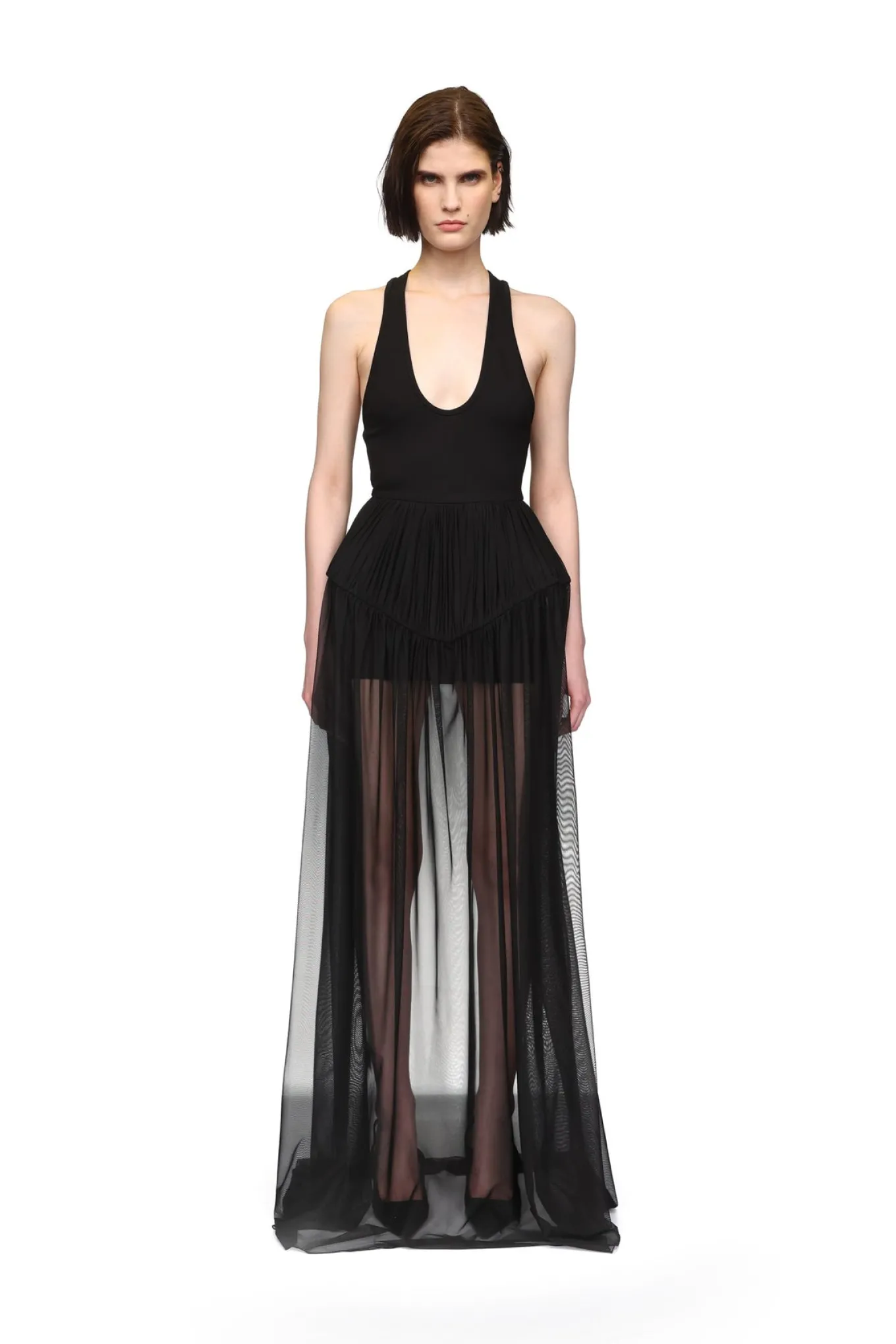 RACER TOP AND TULLE CRINOLINE GOWN