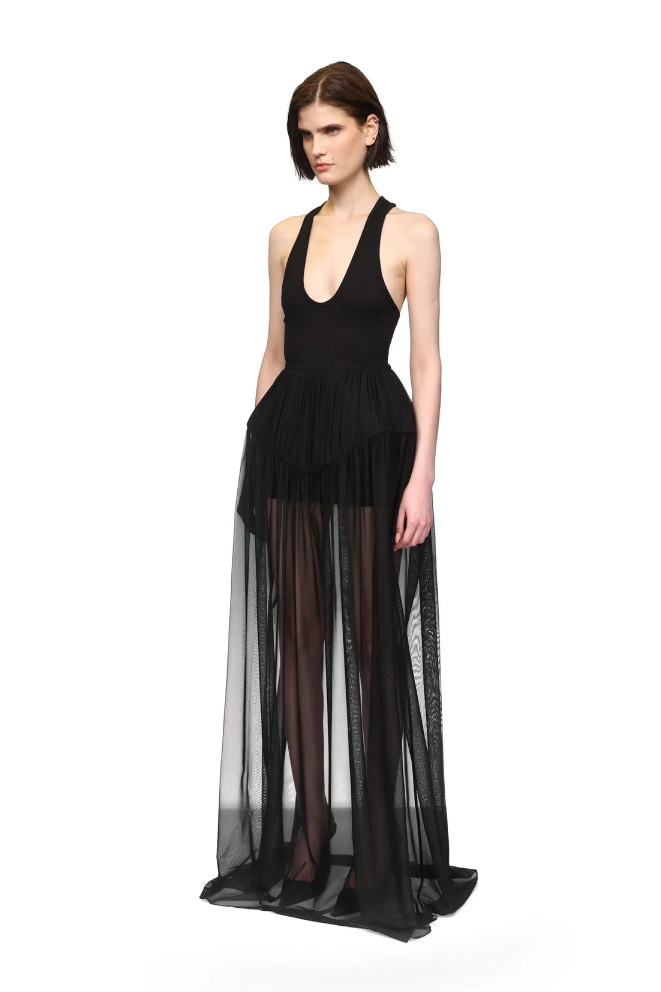 RACER TOP AND TULLE CRINOLINE GOWN