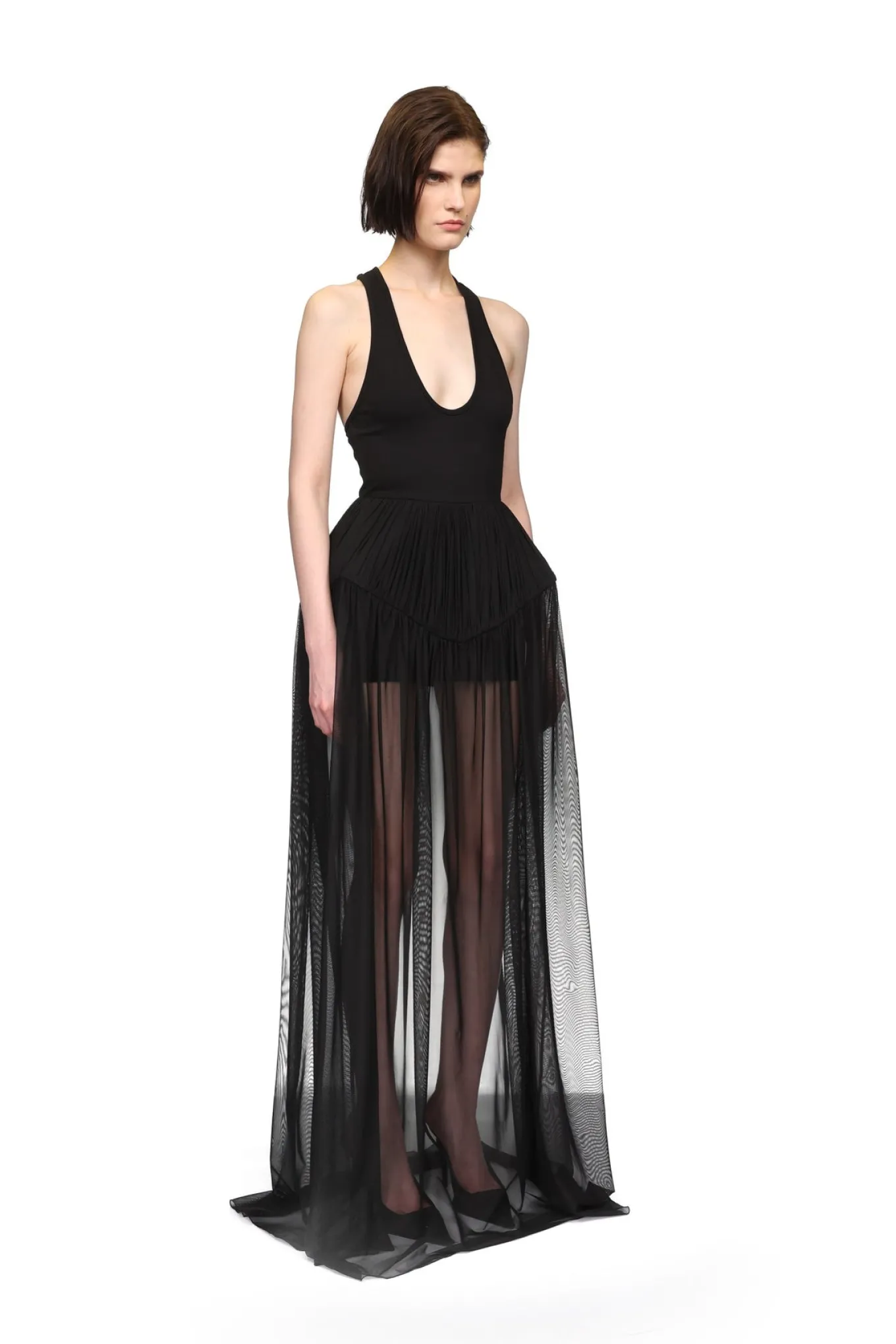 RACER TOP AND TULLE CRINOLINE GOWN