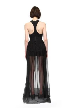 RACER TOP AND TULLE CRINOLINE GOWN
