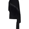 RAFFIA FRINGE CAPE DETAIL MINI DRESS