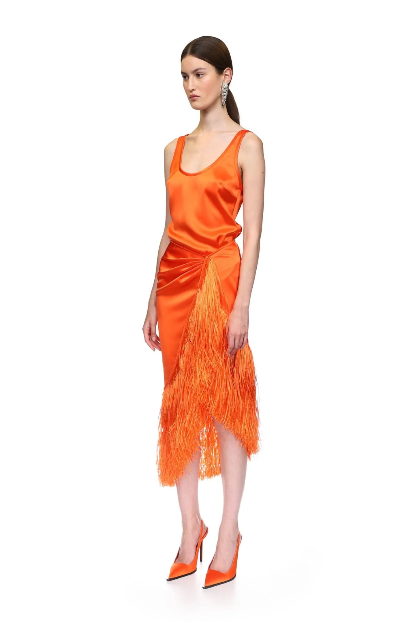 RAFFIA FRINGE TRIM WRAP SKIRT