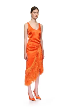 RAFFIA FRINGE TRIM WRAP SKIRT