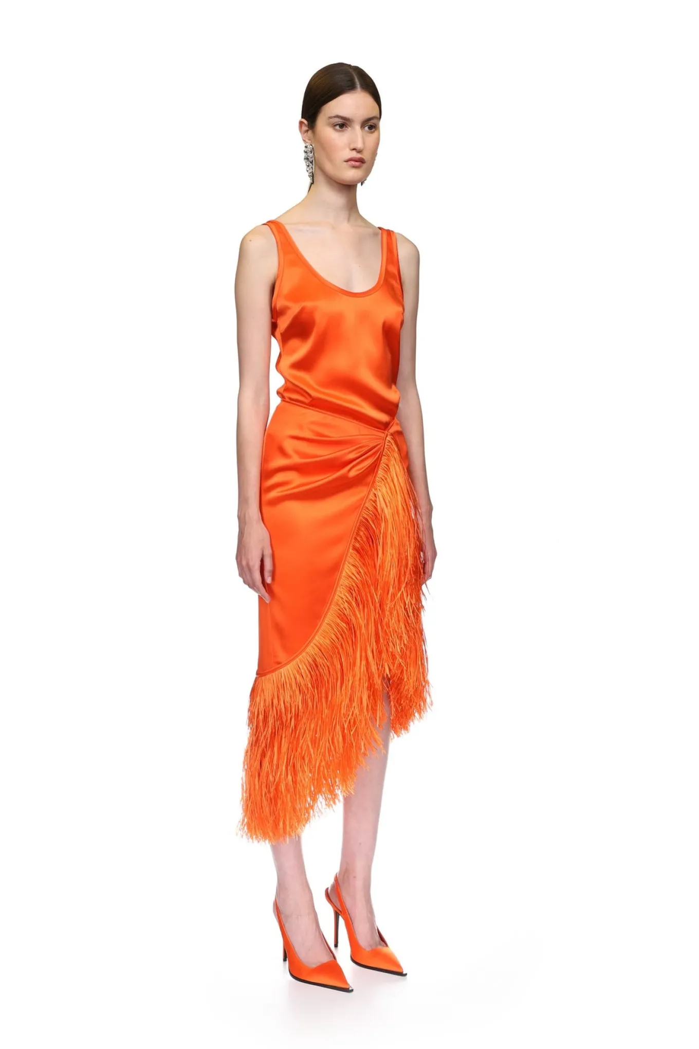 RAFFIA FRINGE TRIM WRAP SKIRT
