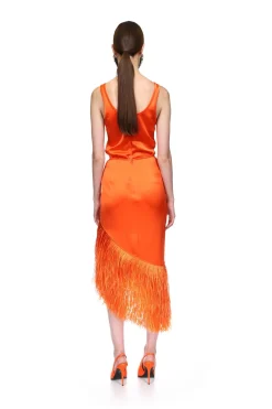 RAFFIA FRINGE TRIM WRAP SKIRT