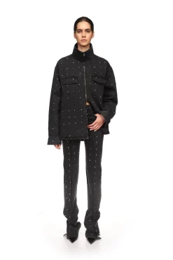RHINESTONE CRYSTAL EMBROIDERY JACKET