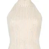 RHINESTONE EMBROIDERED KNITTED TOP