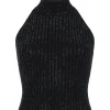 RHINESTONE EMBROIDERED KNITTED TOP