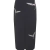 RHINESTONE HUMMINGBIRD MIDI SKIRT
