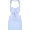 RUCHED TOP AND SCARF DETAIL MINI DRESS