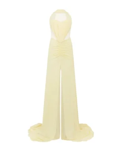 RUCHED TOP AND SCARF DETAIL GOWN