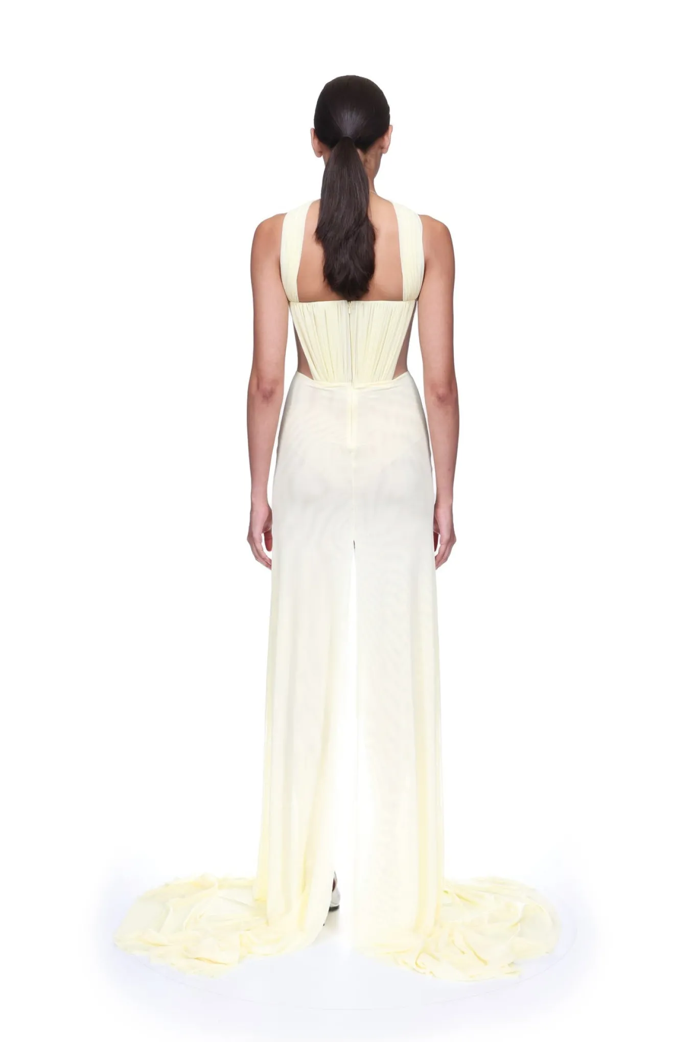 RUCHED TOP AND SCARF DETAIL GOWN