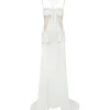SATIN BOW AND CUTOUT GOWN