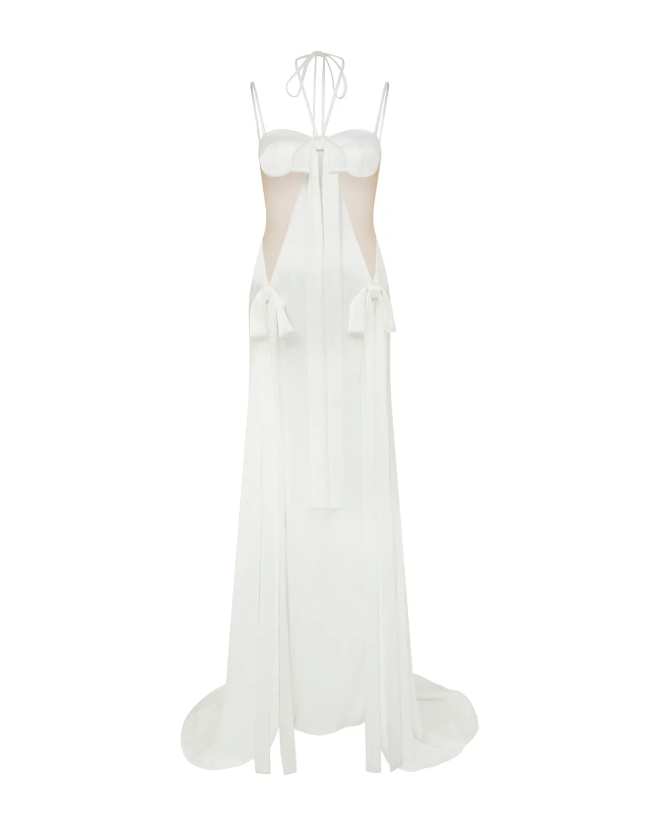 SATIN BOW AND CUTOUT GOWN