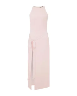SATIN BOW MIDI DRESS