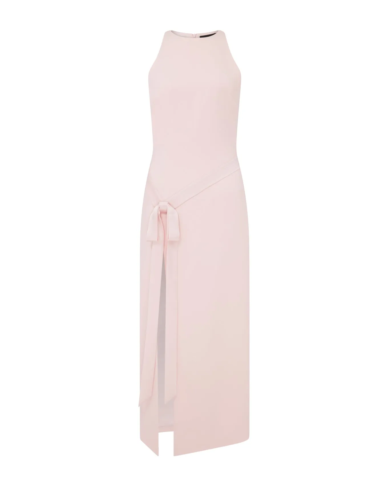 SATIN BOW MIDI DRESS