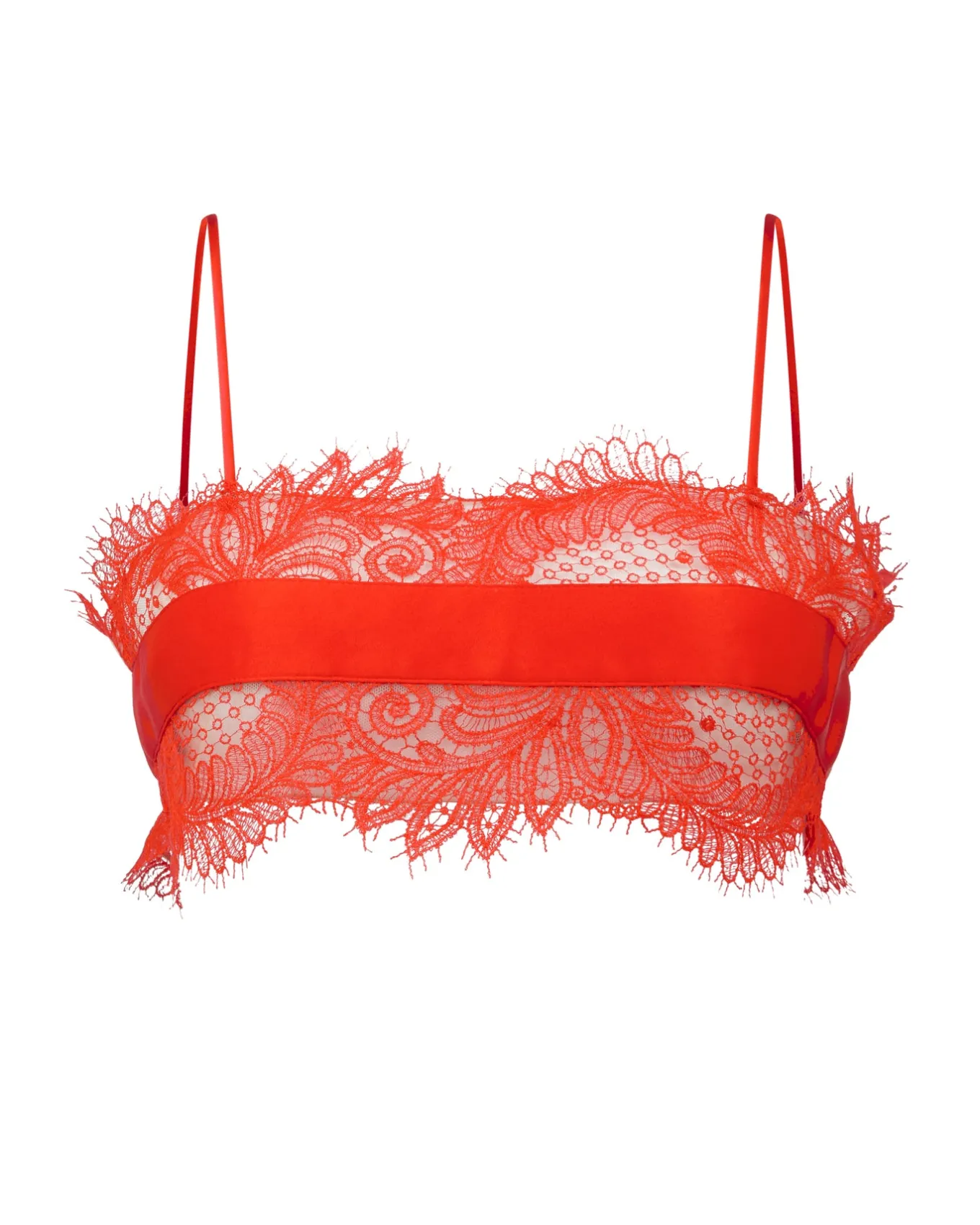SATIN TAPE AND LACE BRA TOP