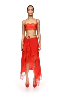 SATIN TAPE AND LACE BRA TOP